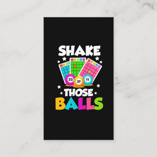 Shake Die Balls Funny Bingo Visitekaartje (Voorkant)