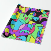 Shake It Up (op zwart) Cadeaupapier (Uitgerold)