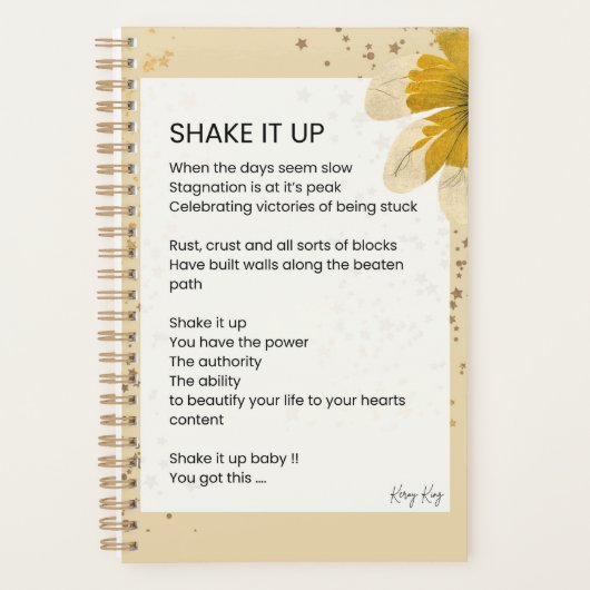 Shake It Up - Verheffende Motivatie poëzie Planner (Voorkant)