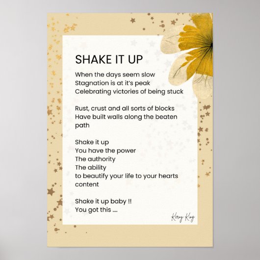 Shake It Up - Verheffende Motivatie poëzie Poster (Voorkant)