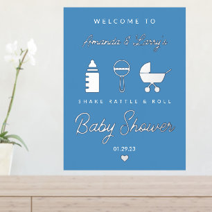 Shake Rattle and Roll Baby Shower Welkom Bord Folie Afdrukken