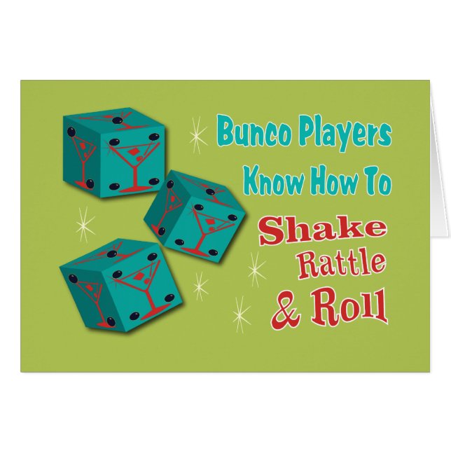 Shake, Rattle and Roll Martinit Dice Bunco Design (Voorkant Horizontaal)