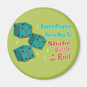 Shake, Rattle and Roll Martinit Dice Bunco Design Magneet