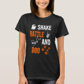 Shake Rattle Boo Dancing Skeleton Ghost Halloween T-shirt (Voorkant)