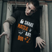 Shake Rattle Boo Dansend Skelet Spook Halloween T-shirt