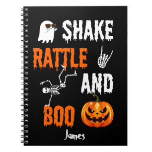 Shake, Rattle, Boo Fun Skelet Pompoen Halloween Notitieboek