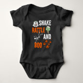 Shake, Rattle, Boo Skeleton Zombie Fun Halloween Romper (Voorkant)