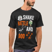 Shake, Rattle, Boo Skeleton Zombie Fun Halloween T-shirt (Voorkant)