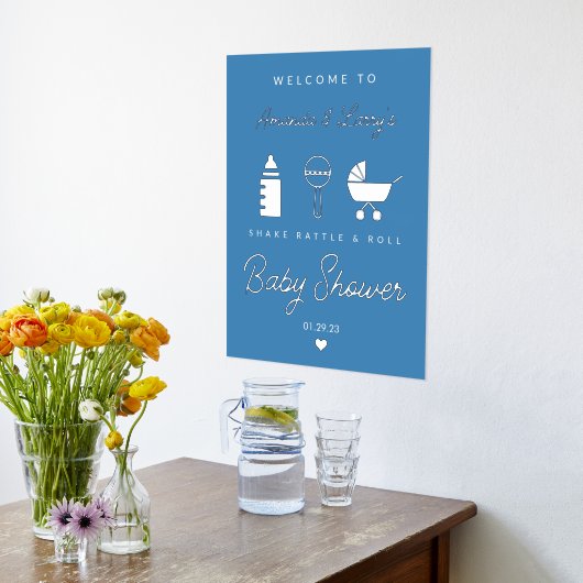 Shake Rattle en Roll Baby shower Welcome Sign Folie Afdrukken (Laag (Keuken))