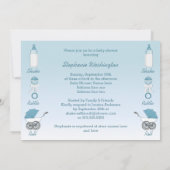 Shake Rattle en Roll Boy Baby shower Kaart (Achterkant)