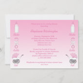 Shake Rattle en Roll Girl Baby shower Kaart (Achterkant)