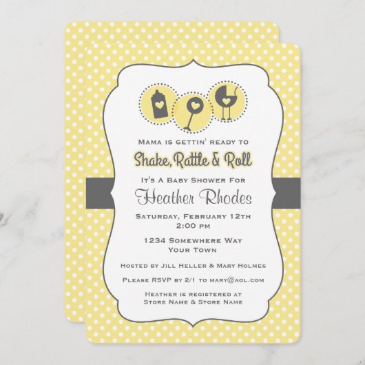 Shake Rattle en Roll YEL Kaart (Voorkant / Achterkant)