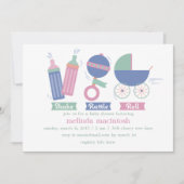 Shake Rattle & Roll Baby shower Invitation Kaart (Voorkant)
