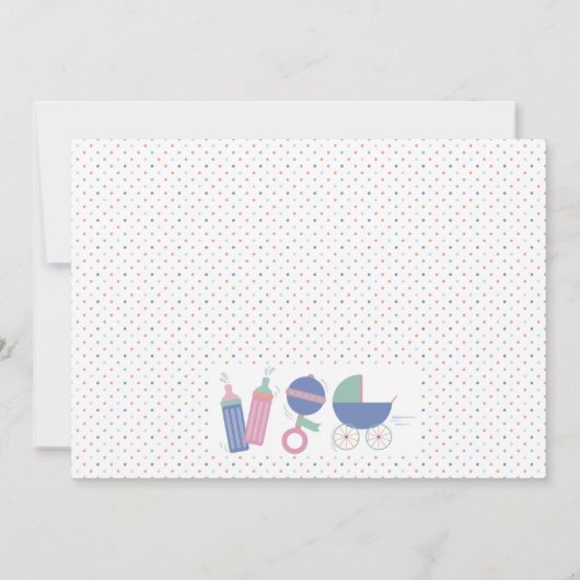 Shake Rattle & Roll Baby shower Invitation Kaart (Achterkant)