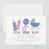 Shake Rattle & Roll Baby Shower Uitnodiging (Voorkant / Achterkant)