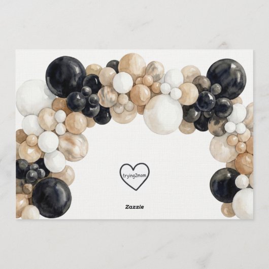 Shake, Rattle, Roll & Balloon Arch Baby Shower Kaart (Achterkant)