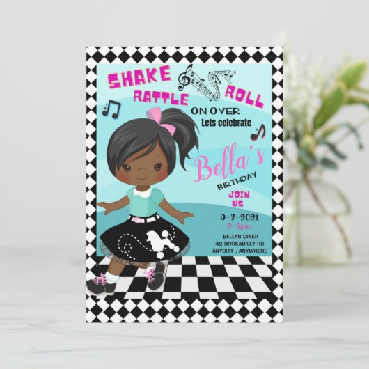 Shake, Rattle, Roll Birthday Kaart (Staand voorkant)