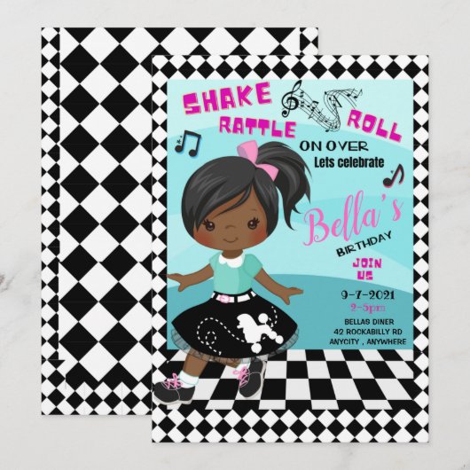 Shake, Rattle, Roll Birthday Kaart (Voorkant / Achterkant)