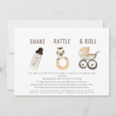Shake Rattle & Roll Boho Baby shower per mail Kaart (Voorkant)