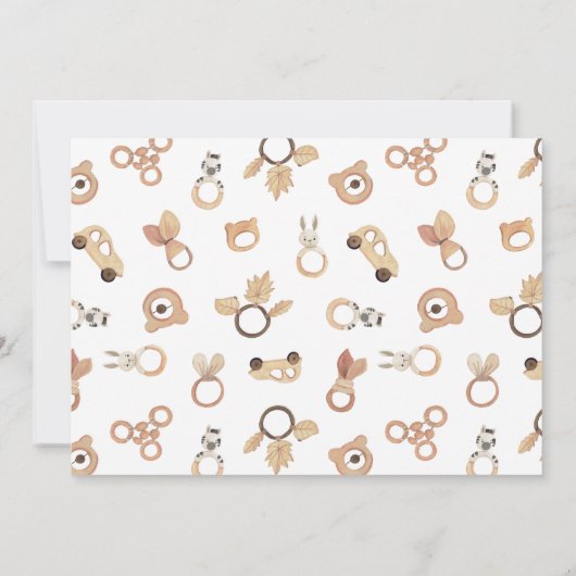 Shake Rattle & Roll Boho Virtual Baby shower Kaart (Achterkant)