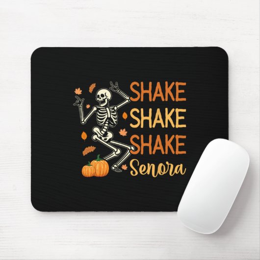 Shake Senora Grappig Skelet Pompoen Halloween Muismat (Met muis)