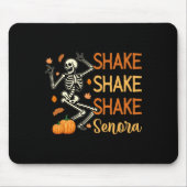 Shake Senora Grappig Skelet Pompoen Halloween Muismat (Voorkant)