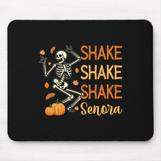 Shake Senora Grappig Skelet Pompoen Halloween Muismat (Voorkant)
