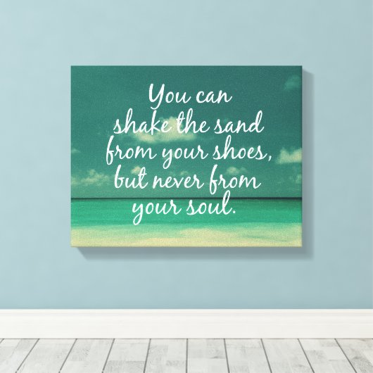 Shake the Sand van Soul Beach Quote Canvas Afdruk (Insitu (Houten vloer))