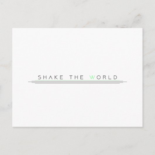 Shake the World Briefkaart (Voorkant)