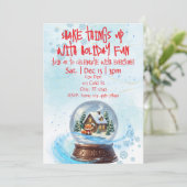 Shake Things Up Holiday Fun, Snow Globe Fox  Kaart (Staand voorkant)