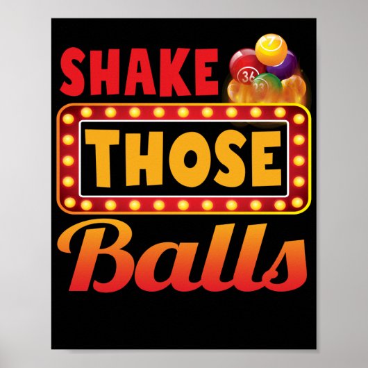 Shake Those Balls Bingo Designs Casino Gambling Poster (Voorkant)