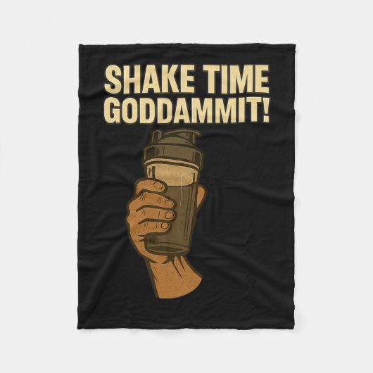 Shake Time - Grappige Bodybuilding Gym - Proteïne Fleece Deken (Voorkant)