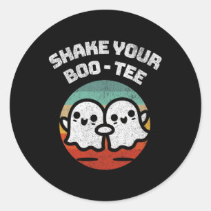 Shake Your Boo-t-shirt Ghost Retro Halloween Kostu Ronde Sticker