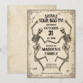 Shake Your Boo-ty  skeletten Halloween Kaart (Voorkant / Achterkant)