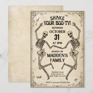 Shake Your Boo-ty  skeletten Halloween Kaart