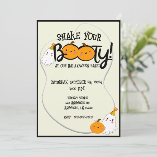 Shake Your Booty Halloween Party Uitnodiging (Staand voorkant)