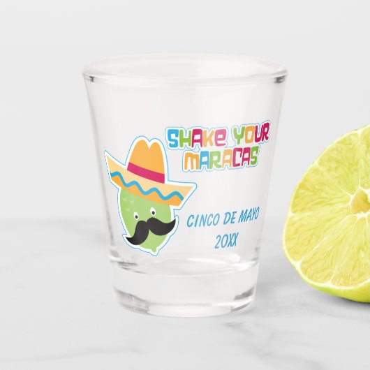 Shake Your Maracas Cinco de Mayo Shot Glas (Voorkant)