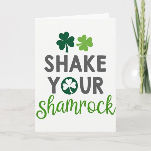 Shake Your Shamrock Groen Script Kaart (Voorkant)