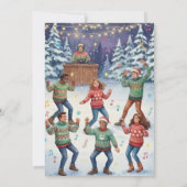 Shake Your Sleigh Bells Ugly Sweater Dance Party  Kaart (Achterkant)
