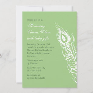Shake your Tail Feathers Baby shower Invite green Kaart