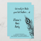 Shake your Tail Feathers Hen Party turquoise Kaart (Voorkant / Achterkant)