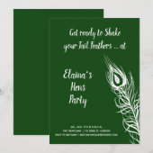 Shake your Tail Feathers Hens-feest smaragdgroen Kaart (Voorkant / Achterkant)