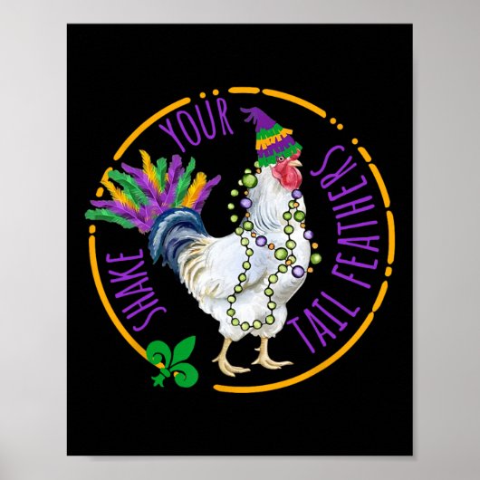 Shake Your Tail Feathers Schattigee Chicken Funny  Poster (Voorkant)
