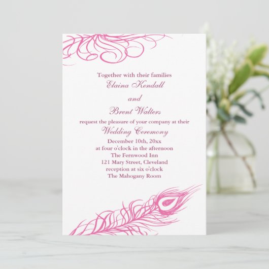 Shake your Tail Feathers Wedding Invitation 2 Kaart (Staand voorkant)