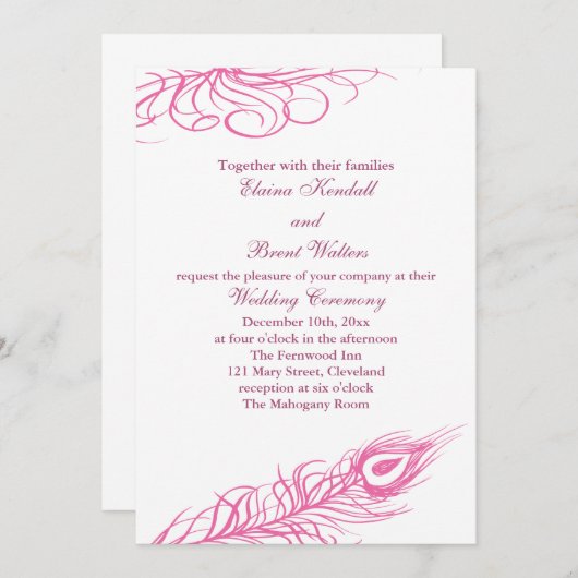 Shake your Tail Feathers Wedding Invitation 2 Kaart (Voorkant / Achterkant)