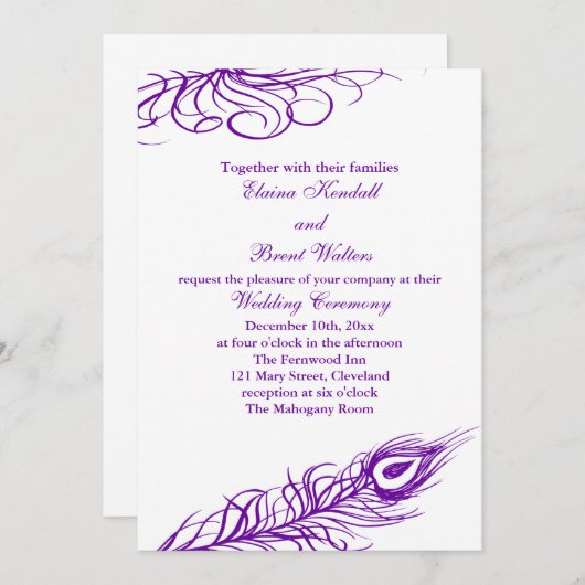 Shake your Tail Feathers Wedding Invitation 2 Kaart (Voorkant / Achterkant)