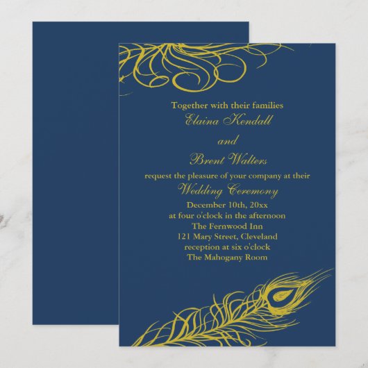 Shake your Tail Feathers Wedding Invitation Kaart (Voorkant / Achterkant)