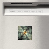 Shaken Green Abstract Design Magneet (Insitu (Vaatwasser))