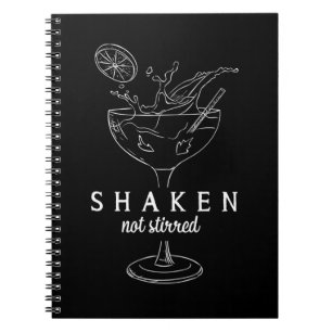 Shaken Martinis Drink Alcohol Funny Bartender Notitieboek