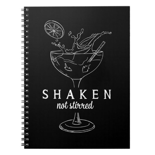 Shaken Martinis Drink Alcohol Funny Bartender Notitieboek (Voorkant)